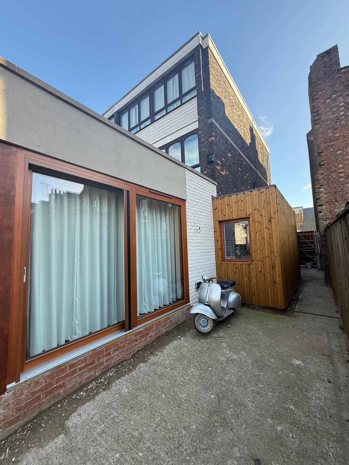 Brownlow Road E8 Side and back extension front of the house, bathroom